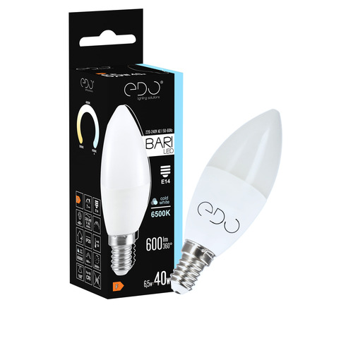 Żarówka BARI LED 6,5W CW świeczka, E14, 6500K, 600lm, 220-240V EDO777664 <span class="keyword" >EDO Solutions</span>