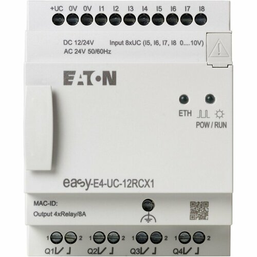 Przekaźnik programowalny easyE4 12‑24VDC 24VAC 8DI(4AI) 4DO‑R EASY‑E4‑UC‑12RCX1 197212 Eaton