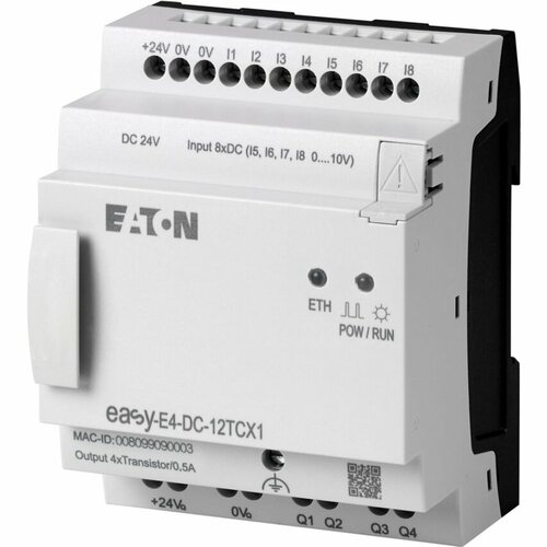 Przekaźnik programowalny easyE4 24VDC 8DI(4AI) 4DO‑T EASY‑E4‑DC‑12TCX1 197214 Eaton