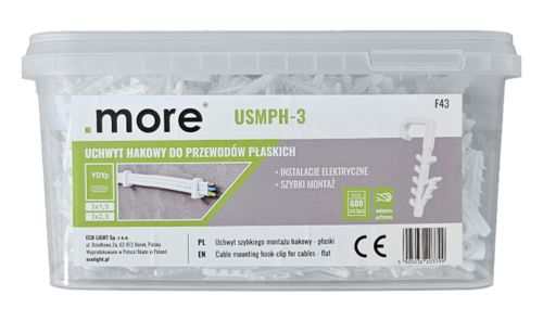 Wiaderko uchwytów kablowych  hakowych USMPH-3 (600 szt) M20379 Eco Light