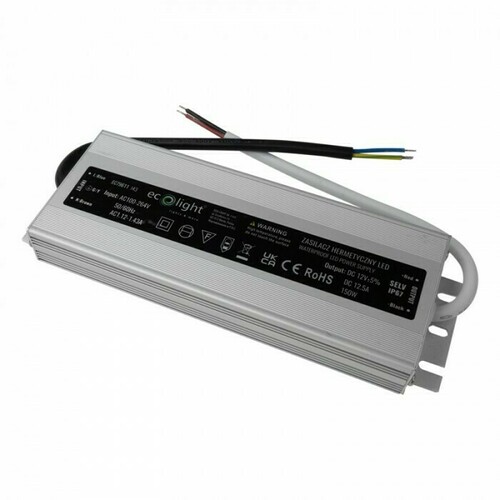 Zasilacz LED hermetyczny 150W 12V 12.5A 215x65x40 EC79611 Eco Light