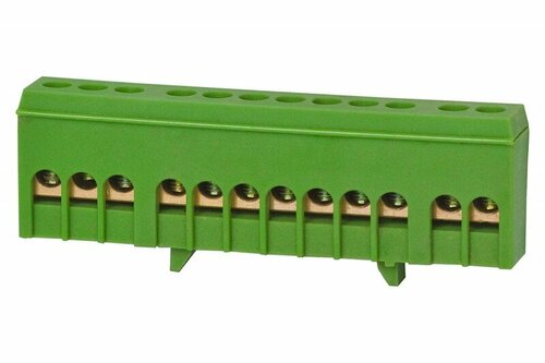 Listwa ochronna 12-mod. 12x16mm2 IP20 zielona F-elektro