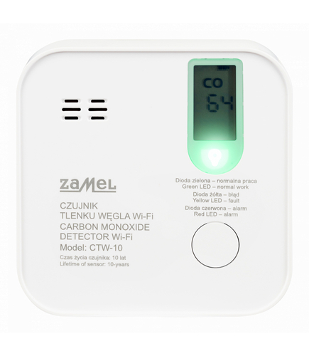 Czujnik tlenku węgla wi-fi tuya ctw-10 Zamel