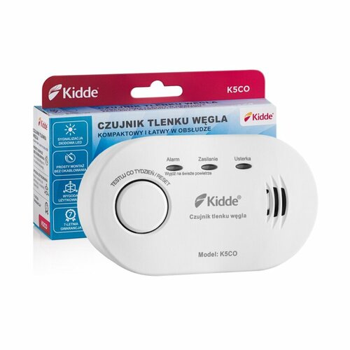 Czujnik czadu bateryjny (tlenku węgla) K5CO, gwarancja 7 lat, Kidde