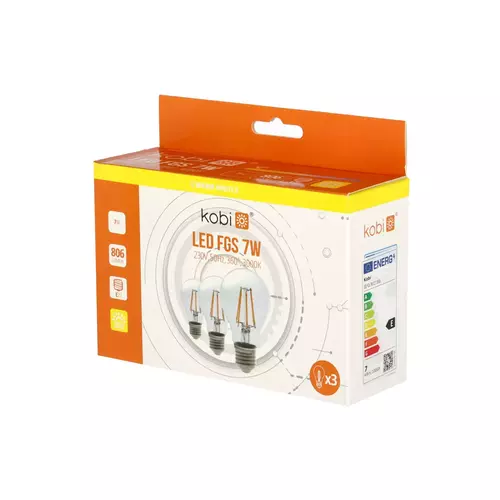 Żarówka LED FGS 7W E27 3000K 3 sztuki