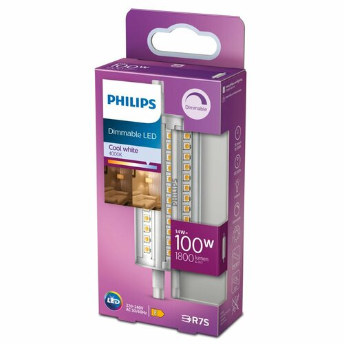 Żarówka LED R7S 14W = 100W 4000K neutralna 1800lm ściemnialna 118mm Philips