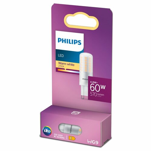 Żarówka LED G9 4,8W =60W 2700K ciepła 570lm Philips