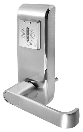 SZYLD Z KONTROLĄ DOSTĘPU "EURA" ELH-62B9 SILVER z czytnikiem RFID, uniwersalny rozstaw śrub mocujących