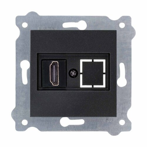 Gniazdo HDMI z wtyczką Czarny Metalik 269/14E EXEN