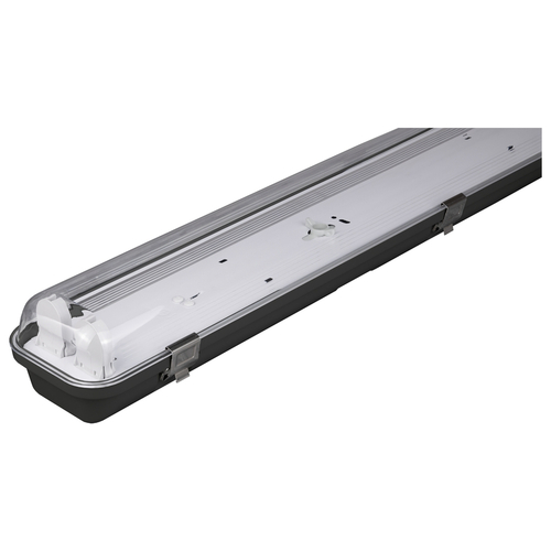 Oprawa pyłoszczelna hermetyczna do LED T8 klosz PC klipsy stalowe OHTL-GPC 2x120cm IP65 czarna Anlux