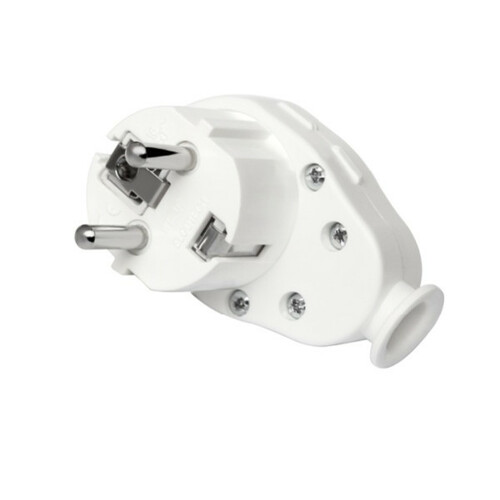 Wtyczka obrotowa z uziemieniem 360°/45° 16A/250V Biała WT-07 Elgotech