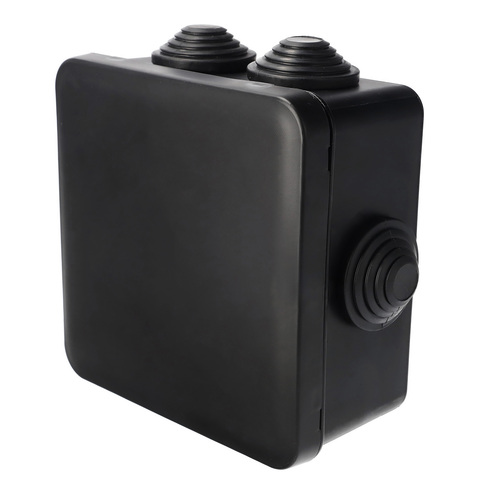 Puszka hermetyczna natynkowa z dławikami, zamknięcie na klik 109x109x57mm IP55 czarny EDO777829 EDO Technic