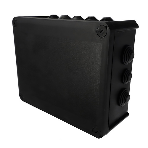 Puszka hermetyczna natynkowa z dławikami dekiel przykręcany 240x190x95mm czarny IP66 EDO777832 EDO Technic