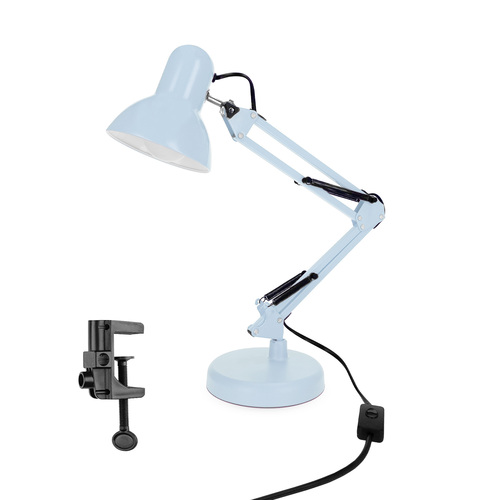 Lampka biurkowa niebieska PIXI Baby Blue E27 zestaw podstawa i klips EDO777723 EDO Solutions
