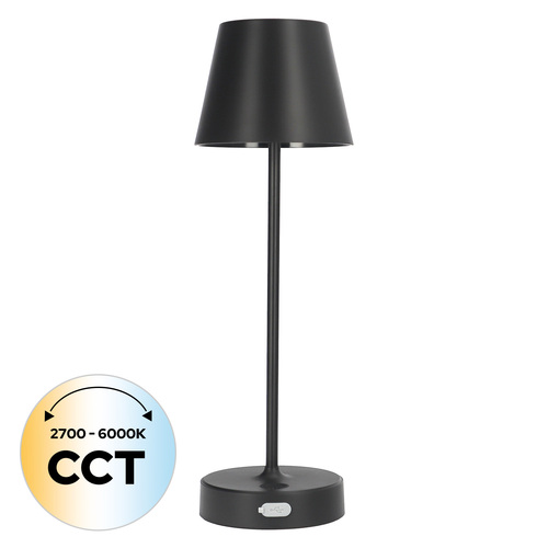 Lampka stołowa NELI 2,7W LED, CCT, czarna z akumulatorem, 2200mAh, IP54, 200lm, 33cm EDO777718 <span class="keyword" >EDO Solutions</span>