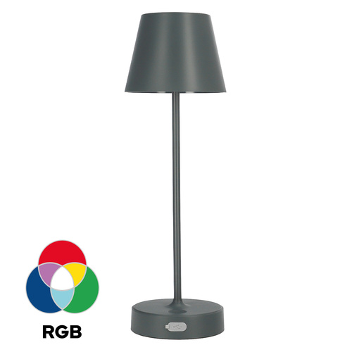 Lampka stołowa NELI 2,7W LED, CCT+RGB szara, z akumulatorem, 2200mAh, IP54, 200lm, 33cm, EDO777720 <span class="keyword" >EDO Solutions</span>