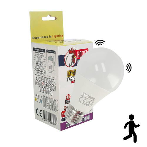 Żarówka LED E27 z czujnikiem ruchu i zmierzchu 10W 1032lm 4200K | HOROZ