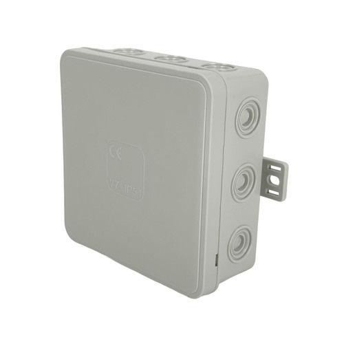 Puszka elastyczna natynkowa 100x100x41mm IP54 12 wlotów klik z osłabieniami szara V7 EDO777919 EDO Technic