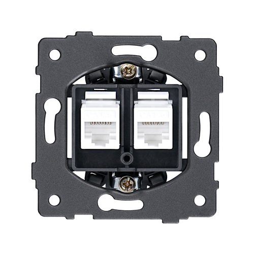 Mechanizm gniazda podwójnego RJ45 kat. 6 ViPlast