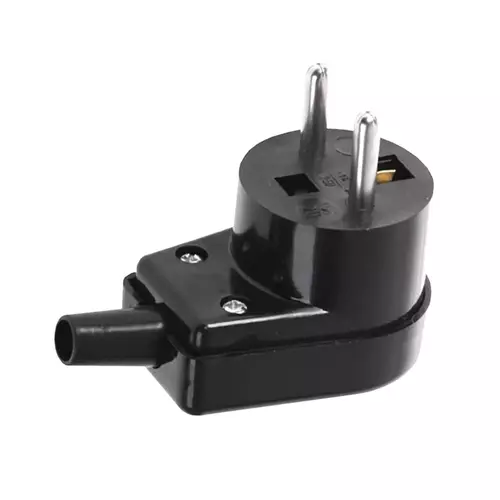Wtyczka kątowa 16A 250V IP20 czarna Viplast 220-05