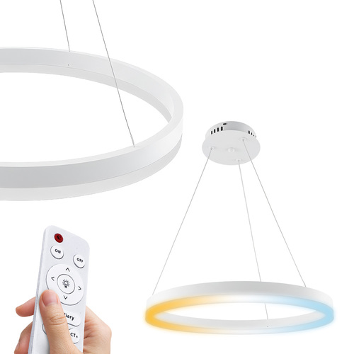 Lampa wisząca LED 53W 3CTT 3710lm okrągła biała ściemnialna z pilotem HARVEY HOROZ