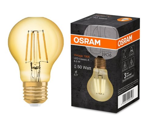 Żarówka LED dekoracyjna Vintage 1906 A60 E27 6,5W 2400K 730lm Osram