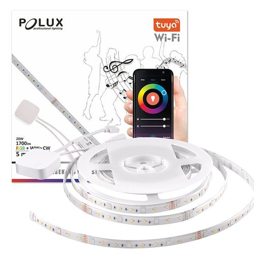 Pasek LED WiFi 5m 3000K-6000K+RGB IP65 music Tuya Polux
