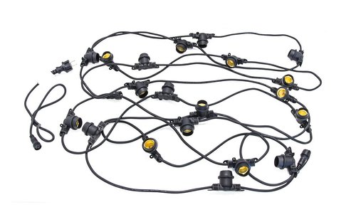 Girlanda ogrodowa do żarówek LED MIMOSA czarny 10m 20xE27 IP44 Kobi