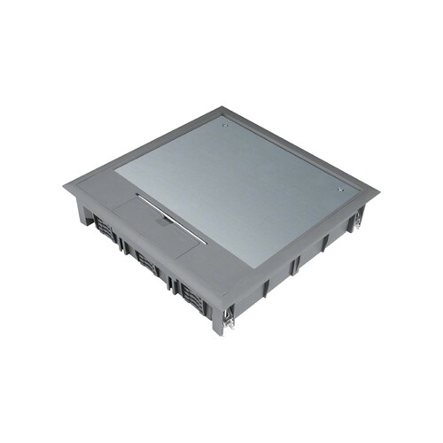 Pokrywa uchylna puszka podłogowa VQ12 244x244 wykładzina 5mm stal szary PA tehalit.VE-EE Hager VQ12057011