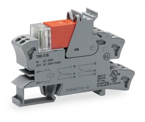 Przekaźnik interfejsowy 2P 8A 230V AC RT-2 AgNi 788-516 WAGO
