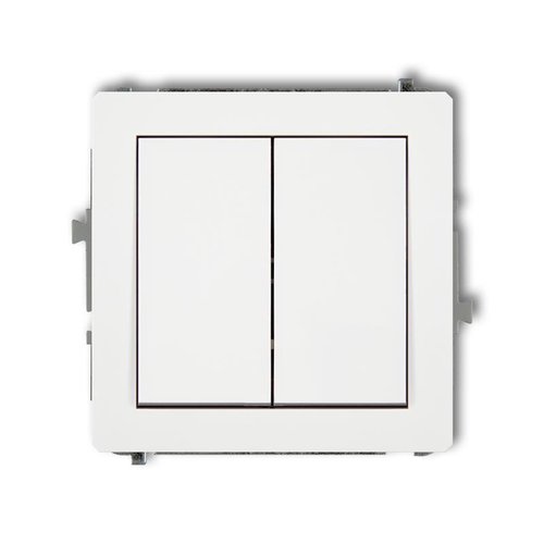 Mechanizm <span class="keyword" >łącznik</span>a zwiernego żaluzjowego z podtrzymaniem (dwa klawisze bez piktogramów) biały DWP-88.1 Karlik DECO