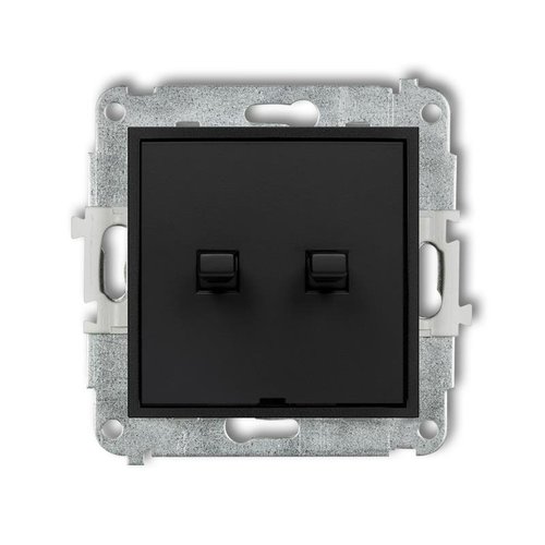 Mechanizm <span class="keyword" >łącznik</span>a podwójnego schodowego w stylu amerykańskim (jeden klawisz bez piktogramów) czarny mat 12MWPUS-33.1...