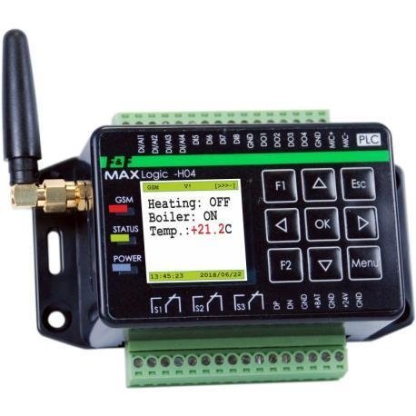 Sterownik programowalny z komunikatorem GSM (SMS, VOICE, GPRS, CLIP)  + menu konfiguracyjne MAX-H04 F&F