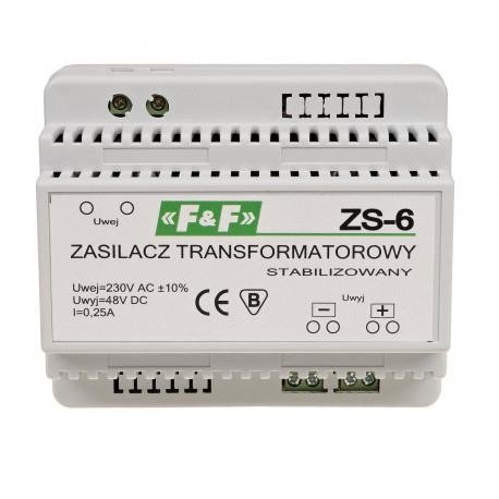 Zasilacz transformatorowy 12W 0,25A 48V ZS-6 F&F