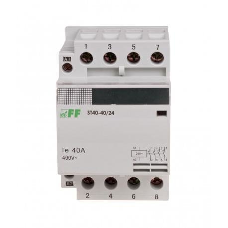 Stycznik modułowy 40A 4×NO 24V AC ST40-40-24V F&F