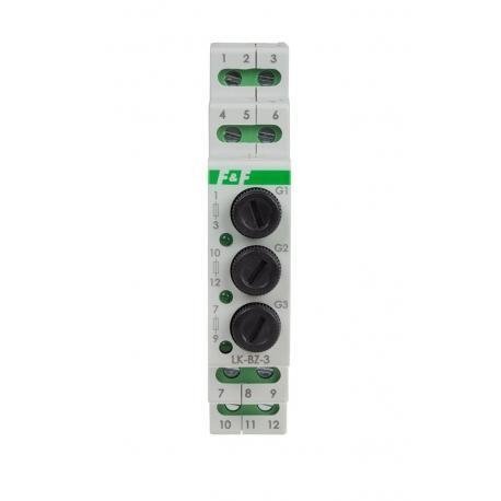 Lampka kontrolna 3x zielona 3×230V+N LK-BZ-3 G F&F