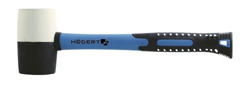 Młotek gumowy biało/czarny 680 g uchwyt włókno-szklane HT3B052 HOGERT