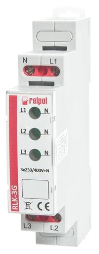 Lampka kontrolna trójfazowa LED 3x zielona AC 50/60 Hz 3N~ 400/230V 863030 Relpol
