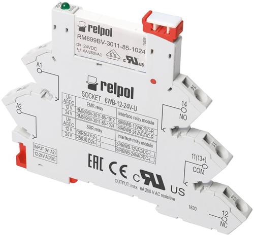 Przekaźnik interfejsowy wąskoprofilowy 1P 220…240V 6A 250V AC 30V DC 863772 Relpol