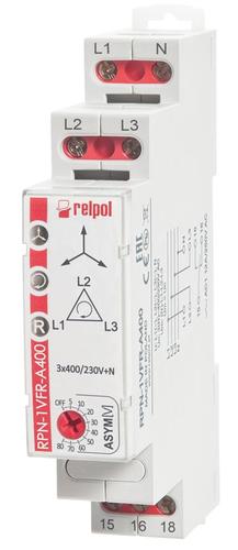 Przekaźnik do nadzoru napięcia AC w sieci 3-fazowej 3N 400V 12A 250V AC 12A 24V DC 864373 Relpol