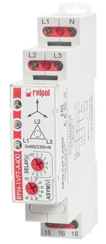 Przekaźnik do nadzoru napięcia AC w sieci 3-fazowej 3N 400V 12A 250V AC 12A 24V DC 864374 Relpol