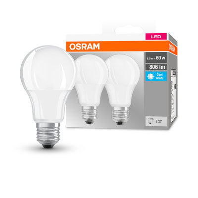 Zestaw żarówek 2x LED E27 8,5W =60W 4000K neutralna NW 806lm Osram