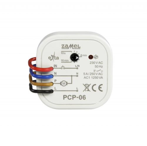 Przekaźnik czasowy do sterowania wentylatorem łazienkowym dopuszkowy 5A 230V AC PCP-06 Exta Zamel
