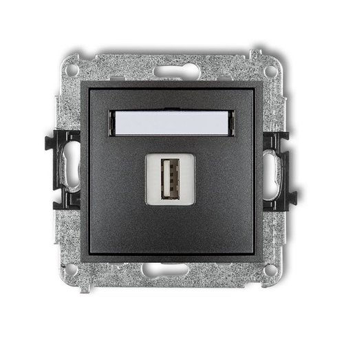 Mechanizm ładowarki USB pojedynczej, 5V, 1A grafitowy 11MCUSB-1 Karlik Mini