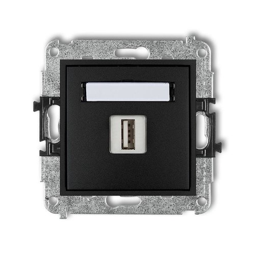 Mechanizm ładowarki USB pojedynczej, 5V, 1A czarny mat 12MCUSB-1 Karlik Mini