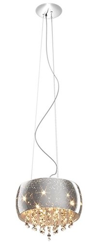 Lampa wisząca okrągła 40cm Srebrny Kryształ Zuma Line Vista Pendant P0076-05K-F4GR