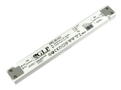Zasilacz impulsowy do LED 30W 12V 2.5A DC wymiary: 251x30x16 GTPC-30-S płaski