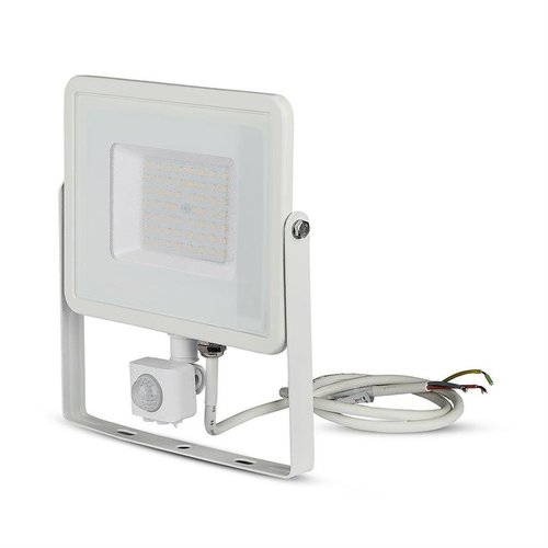 Naświetlacz LED z czujnikiem ruchu 50W 3000K 4000lm by Samsung LED VT-50-S-W 466 V-TAC