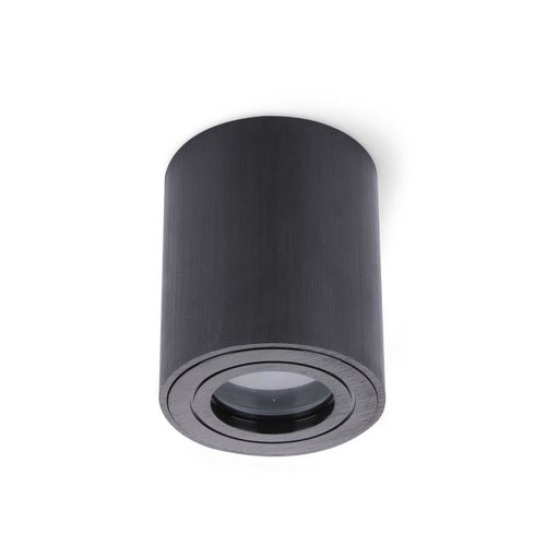 Lampa natynkowa AQUARIUS GU10 okrągła czarna IP44 Kobi