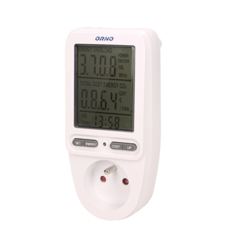 Watomierz, kalkulator energii z wyświetlaczem LCD Orno OR-WAT-435
